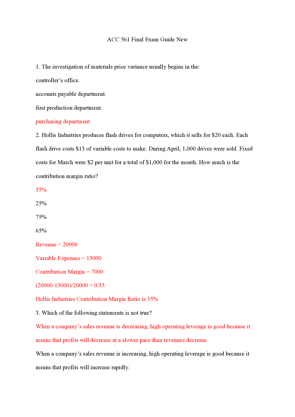 Preview of ACC 561 Final Exam Guide New/ACC 561 Final Exam Guide New/ACC 561 Final Exam Guide New